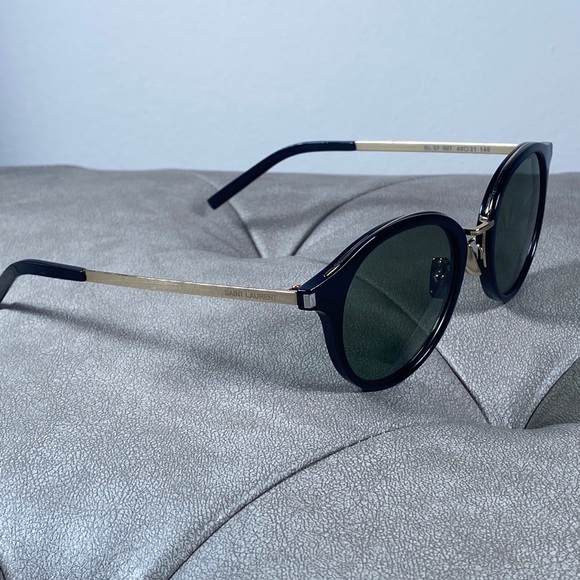 Yves Saint Laurent Black Round Sunglasses main image 13